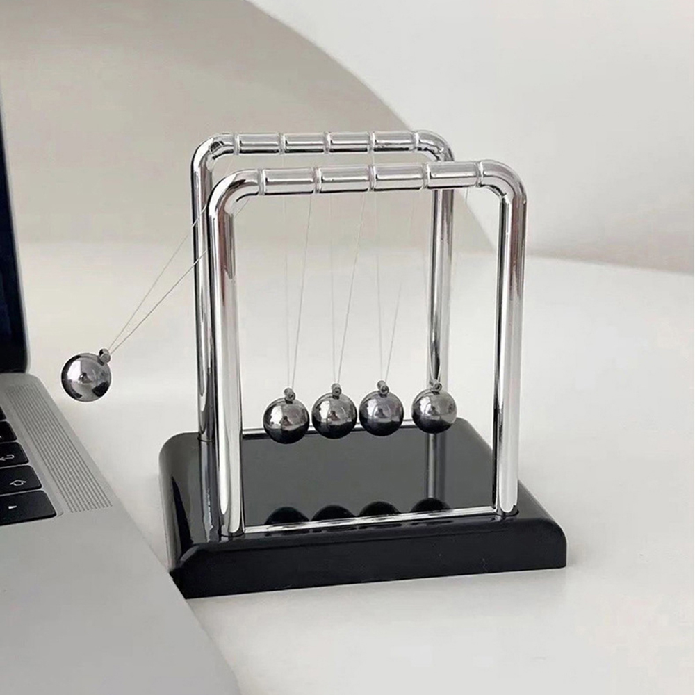 Newton Cradle Large - 1 Buah Bola Magnetik Berayun Mainan