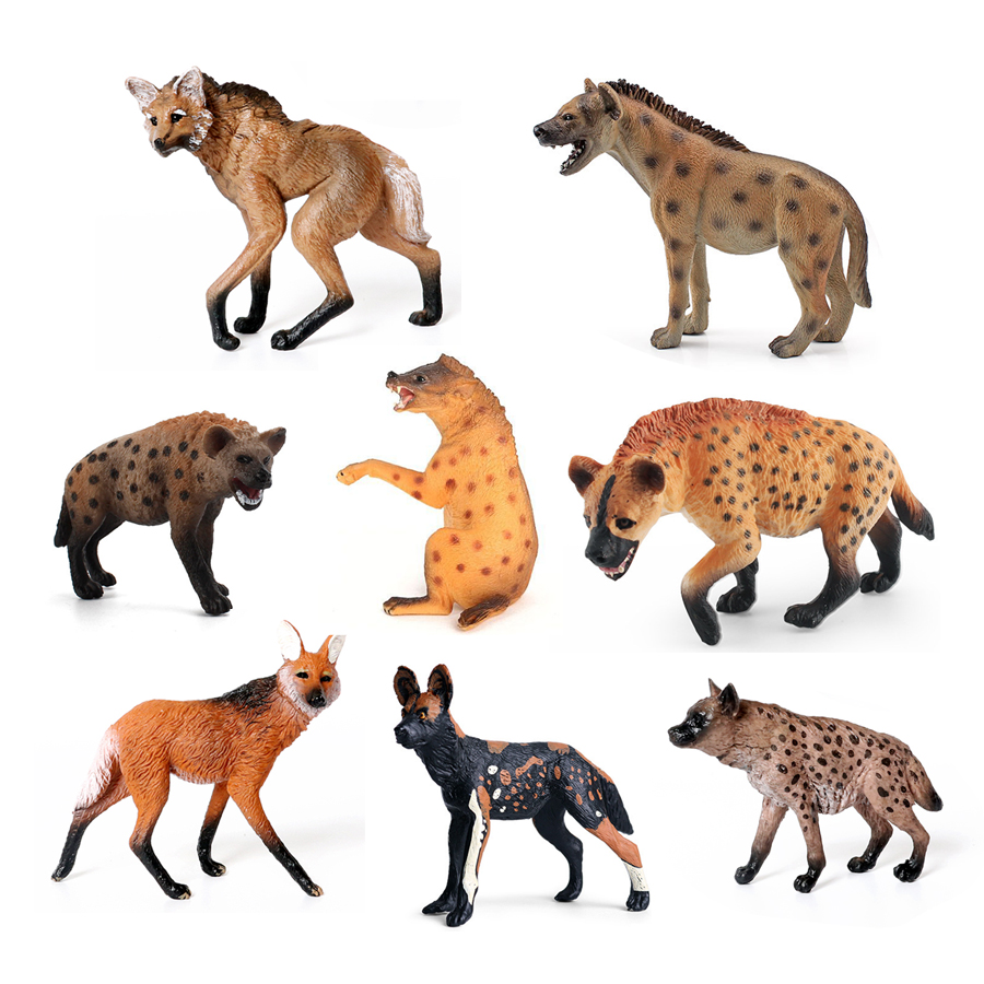 Science Toys - Hyena satwa liar plastik realistis, Serigala